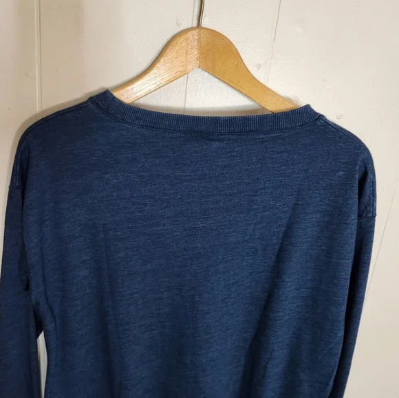 Celtic & Co blue crewneck sweatshirt garment dyed pockets S - Picture 5 of 11